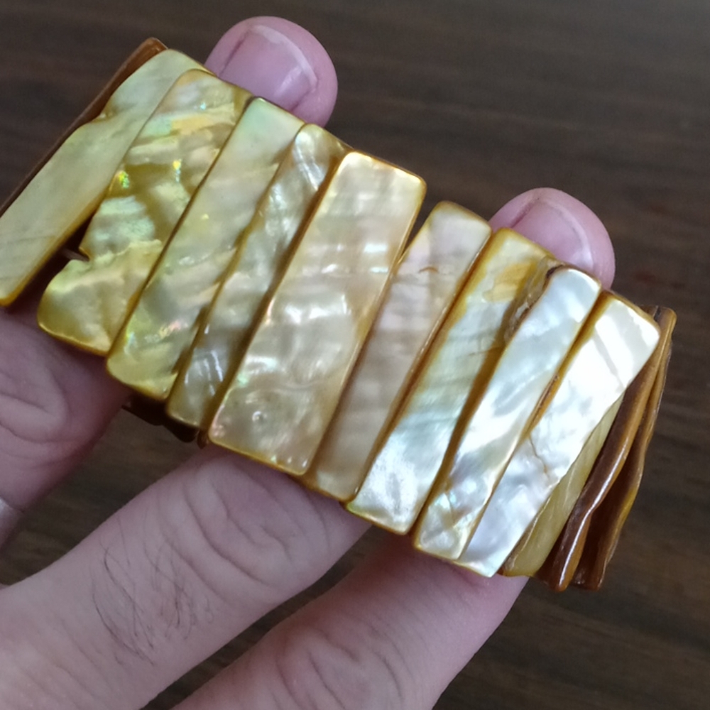 Triangular Rectangle Stone Stretch Bracelet - image 3